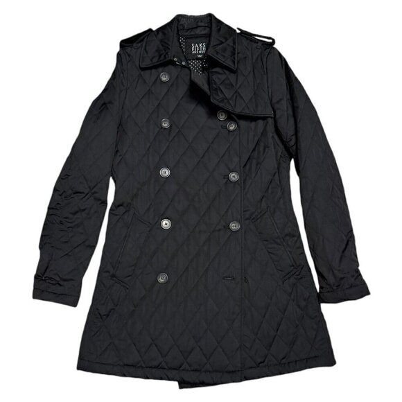 Saks Fifth Ave LUXURY Designer Long Womens Waterproof Trench Jacket Coat Small - Picture 3 of 4